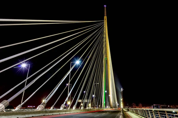 Belgrade Serbie Juin 2018 Pont Ada Nuit — Photo