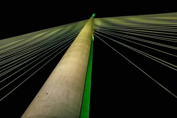 Belgrad Sırbistan Haziran 2018 Gece Ada Köprüsü — Stok fotoğraf