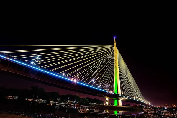 Belgrade Serbie Juin 2018 Pont Ada Nuit — Photo