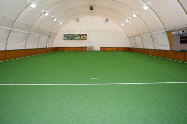 Belgrad, Sırbistan 17 Kasım 2016: Futsal için tasarlanmış bir spor salonu (küçük futbol).
