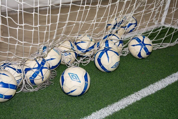 Belgrado Serbia Noviembre 2016 Una Pelota Fútbol Sobre Césped Artificial —  Fotos de Stock