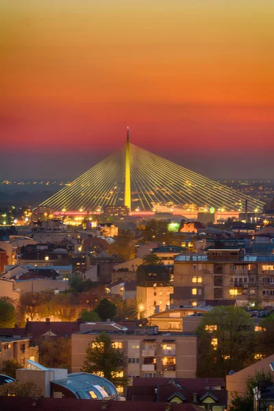 Белград Сербия Апреля 2017 Белградская Панорама Закатом — стоковое фото