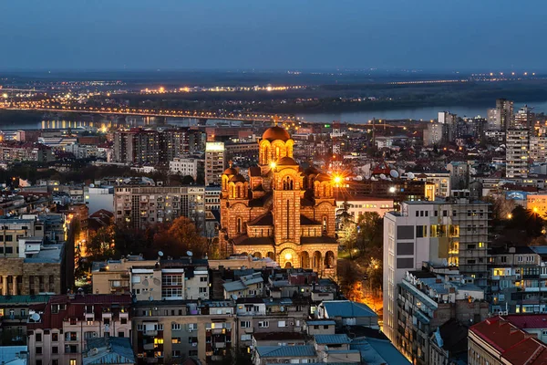 Белград Сербія Березня 2019 Повітряний Постріл Церкви Святого Марка Белграді — стокове фото