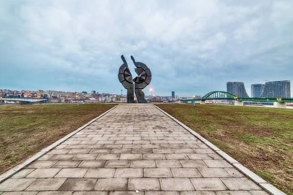 Belgrado Sérvia Fevereiro 2019 Campo Concentração Sajmite Monumento Comemorativo Das — Fotografia de Stock