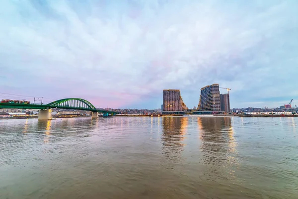 Belgrade Serbia February 2019 Panorama Belgrade Seen Banks Sava River — Stock Photo, Image