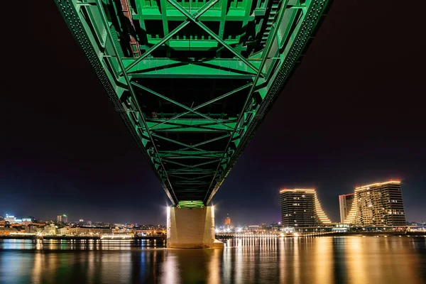 Belgrade Serbia February 2019 Panorama Belgrade Sava River Night Old — Stock Photo, Image