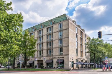 Münih, Almanya 09 Haziran 2018: Restaurant The Indian Affaiirr in Maximiliansplatz 9, Münih.