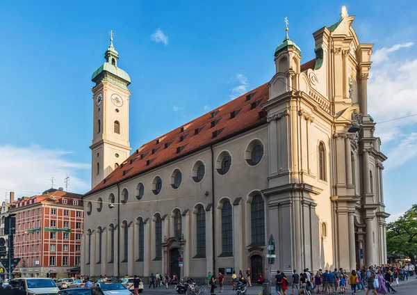 München Tyskland Juni 2018 Heiliggeistkirche Gotisk Hallkyrka München Södra Tyskland — Stockfoto