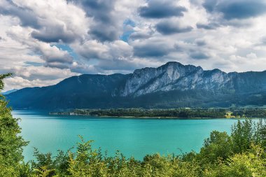 Panoramik Görünüm, Mondsee, Avusturya Alpleri, Avusturya 