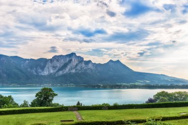Panoramik Görünüm, Mondsee, Avusturya Alpleri, Avusturya 