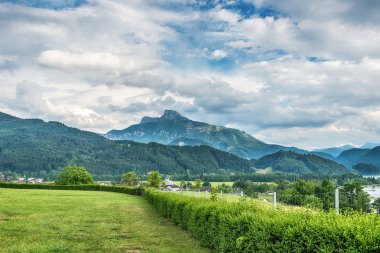 Panoramik Görünüm, Mondsee, Avusturya Alpleri, Avusturya 