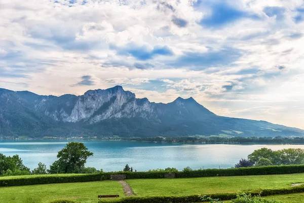 Vista Panorâmica Mondsee Alpes Austríacos Áustria — Fotografia de Stock