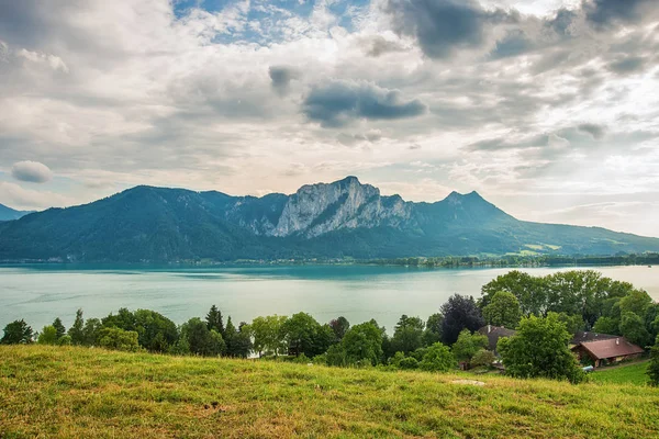 Vista Panorâmica Mondsee Alpes Austríacos Áustria — Fotografia de Stock