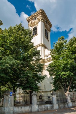 Novi Sad, Sırbistan 19 Haziran 2019: Almaska kilisesi, Novi Sad'daki Sırp Ortodoks Kilisesi'nin üç hiyerarşisinin azizlerinin tapınağıdır. Novi Sad'daki tüm Ortodoks kiliseleri arasında Almaska en büyüğüdür..