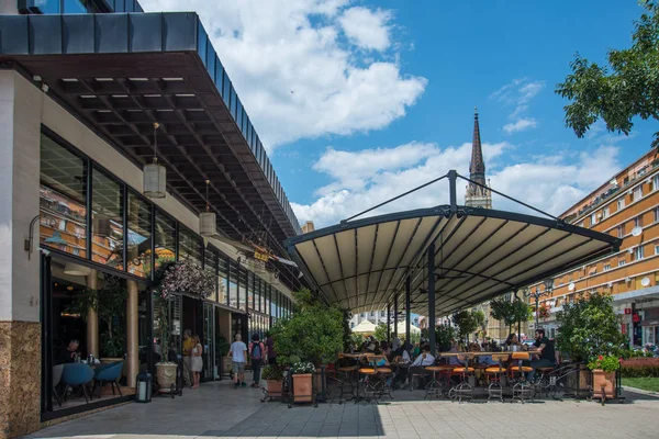 Novi Sad, Serbia July 16, 2019: Best restaurants in the center of Novi Sad.