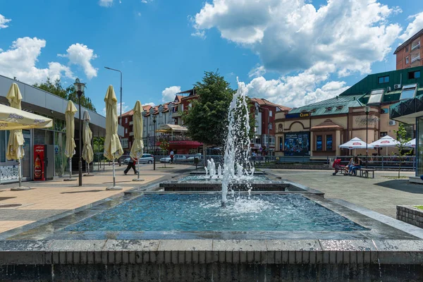 Loznica Serbia July 2019 Fountain Loznica Loznica City Located Macva — Stock Photo, Image