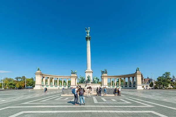 Budapest Hungría Octubre 2019 Hero Square Budapest Hosok Tere Hungría —  Fotos de Stock