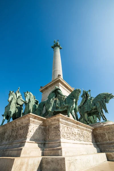 Budapest Hungría Octubre 2019 Hero Square Budapest Hosok Tere Hungría —  Fotos de Stock