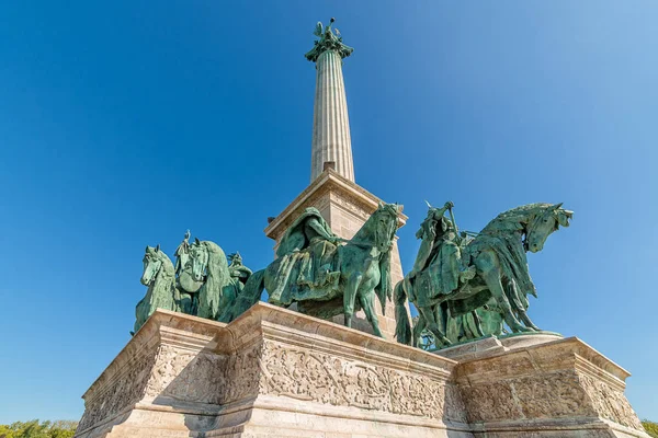 Budapest Hungría Octubre 2019 Hero Square Budapest Hosok Tere Hungría —  Fotos de Stock