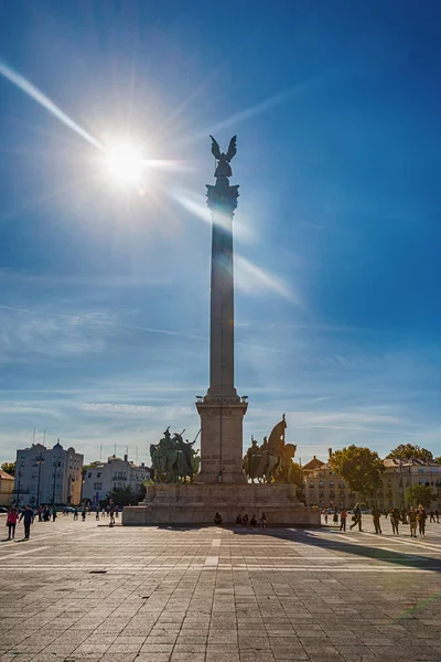 Budapest Hungría Octubre 2019 Hero Square Budapest Hosok Tere Hungría —  Fotos de Stock