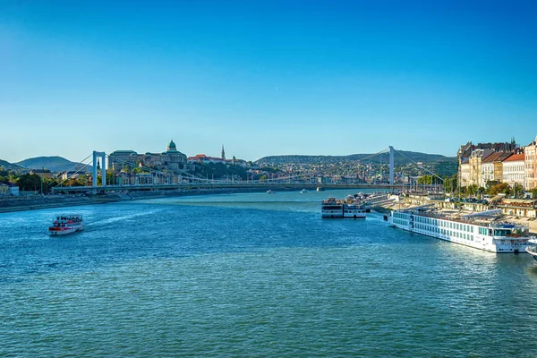 Budapest Hungría Octubre 2019 Vista Panorámica Del Río Danubio Budapest — Foto de Stock