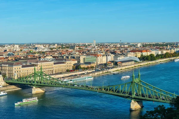 Budapest Hungría Octubre 2019 Vista Del Puente Libertad Río Danubio — Foto de Stock