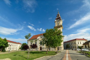 Vrsac, Sırbistan - Haziran 04, 2020: Vrsac 'taki St. Nicholas Katedrali (Sırpça: Saborna crkva Svetog Nikole). Sırbistan 'ın Vrac kentinde büyük bir Hıristiyan Ortodoks kilisesi