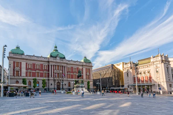 Belgrad Sırbistan Ağustos 2020 Sırbistan Belgrad Kentindeki Ulusal Tiyatro Ulusal — Stok fotoğraf