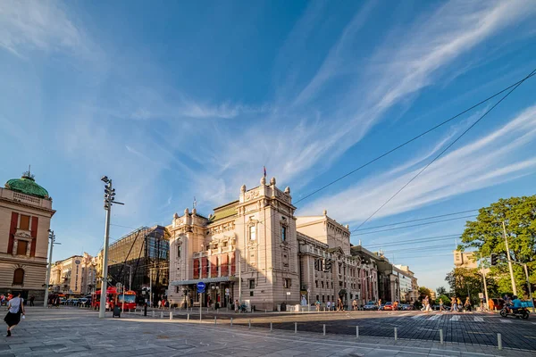 Beograd Serbia August 2020 Byggingen Nasjonalteateret Beograd August 2020 – stockfoto