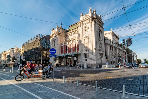 Belgrad Serbia Sierpnia 2020 Budowa Teatru Narodowego Belgradzie Sierpnia 2020 — Zdjęcie stockowe