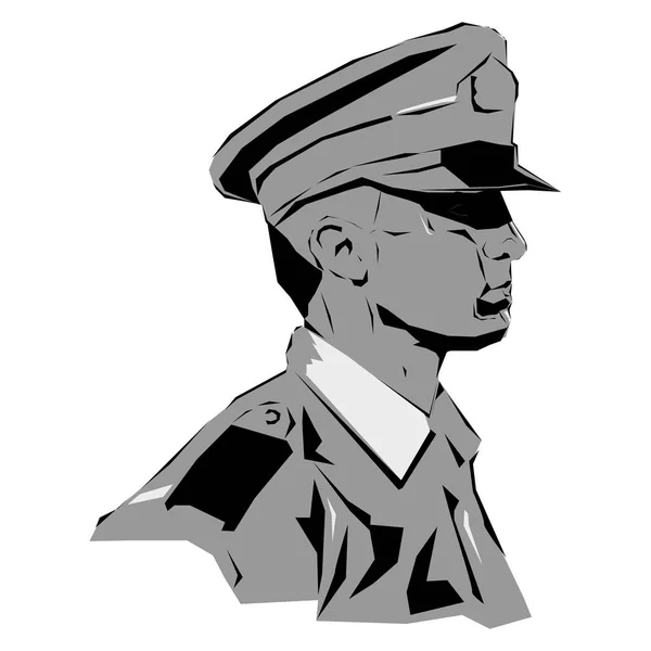 Soldier Vector Illustration Policeman Drawing Security — Stock Vector