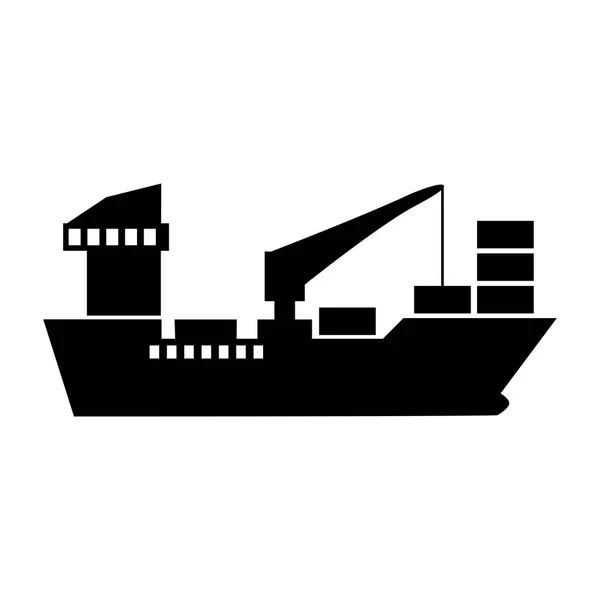 Cargo Fartyget Ikonen Vektor Isolerad Vit Bakgrund — Stock vektor