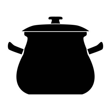 Pişirme tencere vektör simgesi. Simge örneğin logo için kullanılabilir