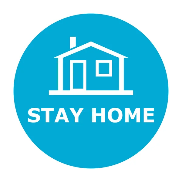 Stay Home Text Home Icon Vector Illustration — Stock Vector