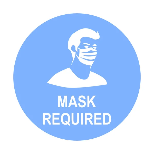 Maske Erforderlich Warnschild Prävention Vektorillustration — Stockvektor