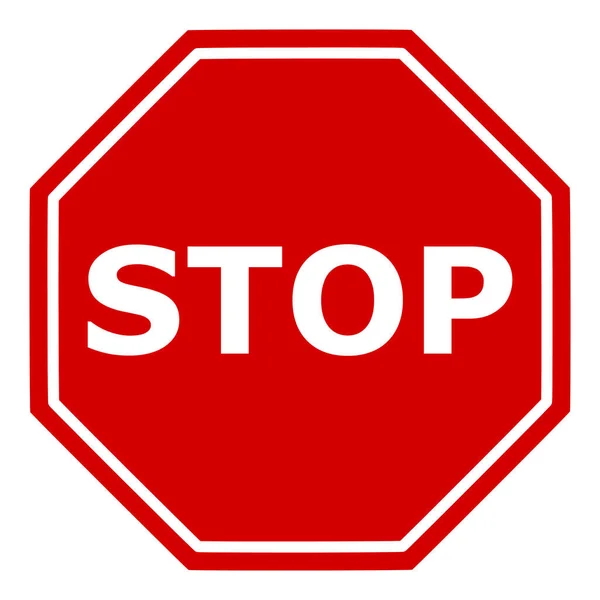 Segnale Stop Con Avviso Stop — Vettoriale Stock