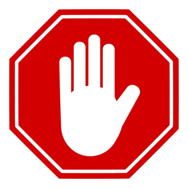 Stop Sign Hand Icon — Stock Vector