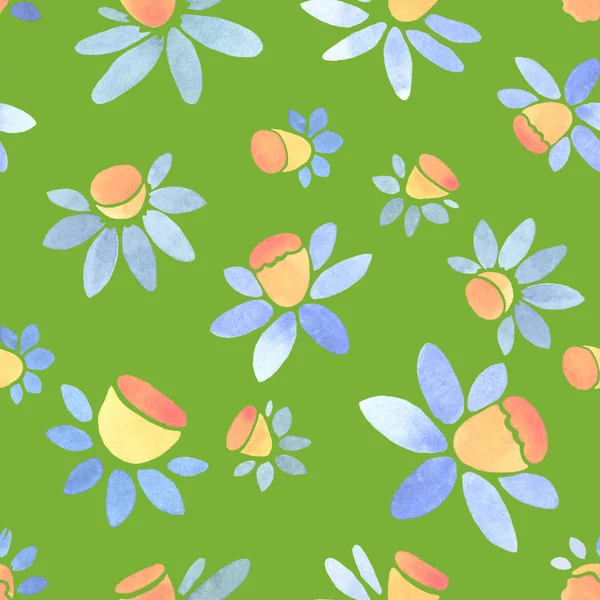 Wiosna bezszwowe wzór-kwiat narcyza. ilustracja akwarela — Zdjęcie stockowe