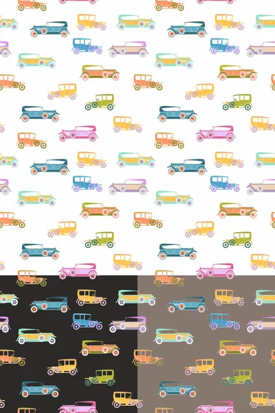 Patrón con la imagen de los coches retro, diseño para los niños . — Vector de stock