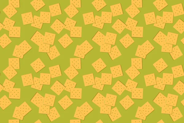 Nahtloses Muster mit Keksen und Crackern. Vektorillustration — Stockvektor