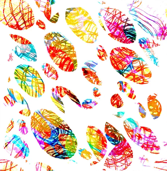 Абстрактний візерунок яскравих кольорових акварельних плям і ліній. Безшовний візерунок — стокове фото