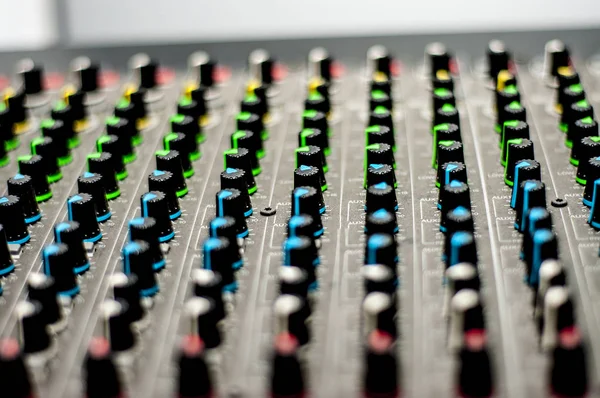 Multicolour Audio Mixer Knobs.