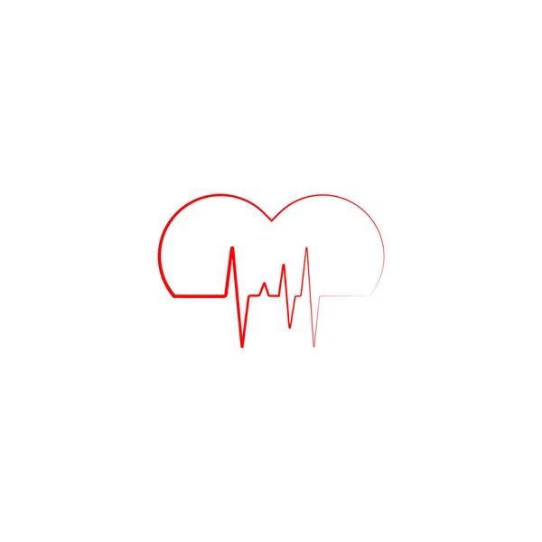 Deux Icônes Heartbeat Couleur Rouge — Image vectorielle