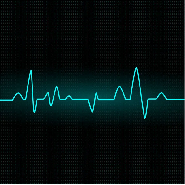 Heart Beat Cardiogram Blue Vector Illustration — Stock Vector