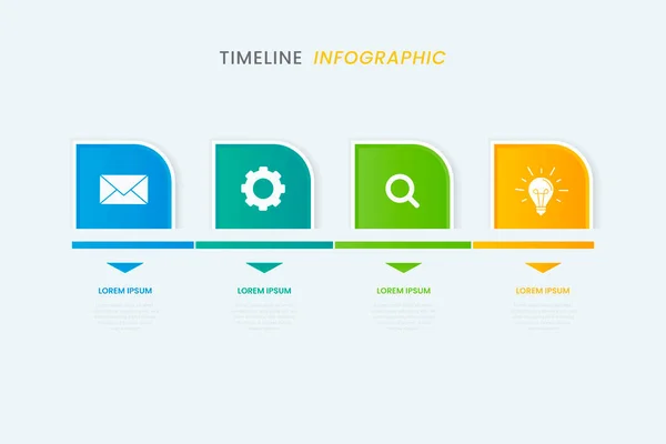 Zeitachse Geschäftsinfografik Design Vorlage Workflow Oder Prozessdiagramm — Stockvektor