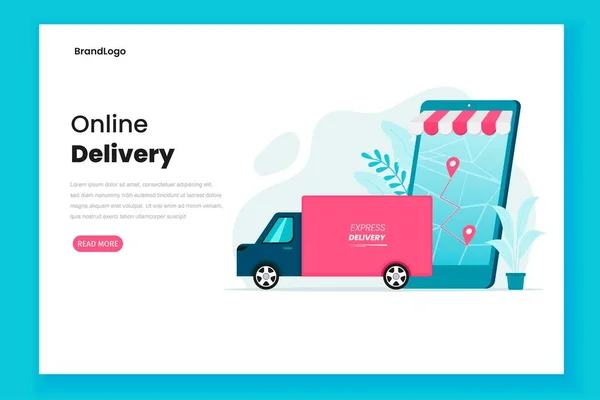 Servicio Entrega Concepto Ilustración Ilustración Para Sitios Web Landing Pages — Archivo Imágenes Vectoriales