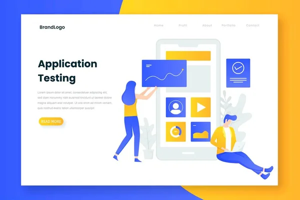 Menschen Testen Anwendungsillustrationskonzept Illustration Für Webseiten Landing Pages Mobile Anwendungen — Stockvektor
