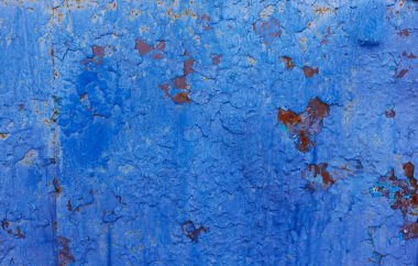 Paslı mavi soyut doku, köhne mavi arkaplan, paslı metal, grunge soyut doku.