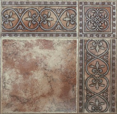 Soyut yakın çekim desenli retro tarzda yer karoları