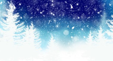 Karlı arkaplan için güzel bir illüstrasyon şablonu